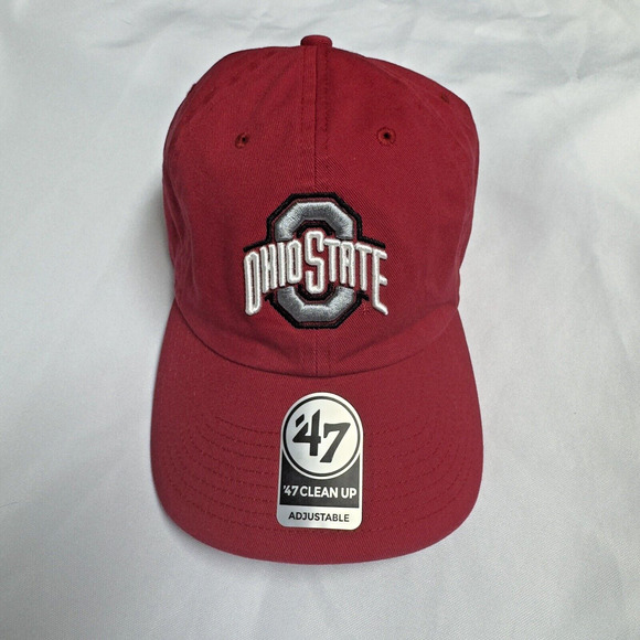 Ohio State Buckeyes '47 Brand Clean Up Red Adjustable One Size Strap Hat - Picture 1 of 7